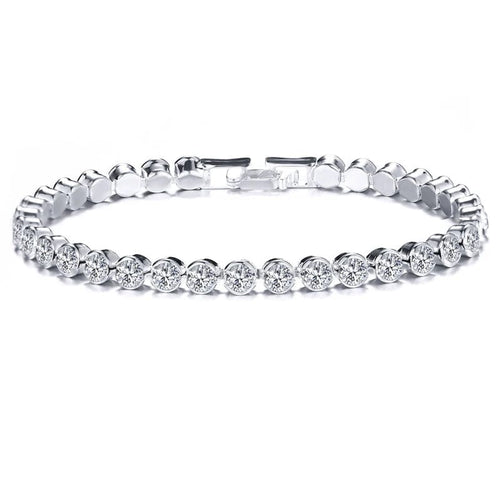 Planet Gates Silve-4mm 14k Gold Filled Tennis Bracelet 3mm 4mm Cubic Zirconia Classic Tennis Link Bracelets For Women Girls