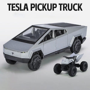 Planet Gates Silver 1:32 Tesla Cybertruck Car Model Alloy Car Die Cast Toy Car Model Sound and light Children's Toy Collectibles