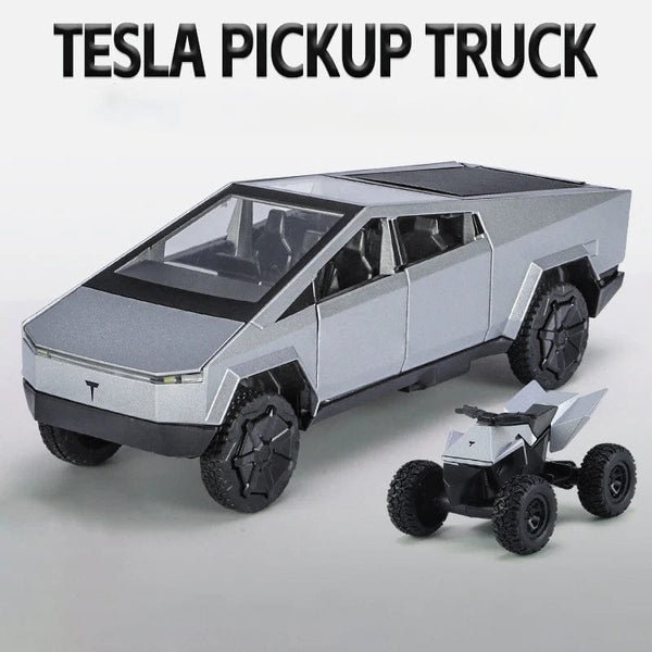 Planet Gates Silver 1:32 Tesla Cybertruck Car Model Alloy Car Die Cast Toy Car Model Sound and light Children's Toy Collectibles