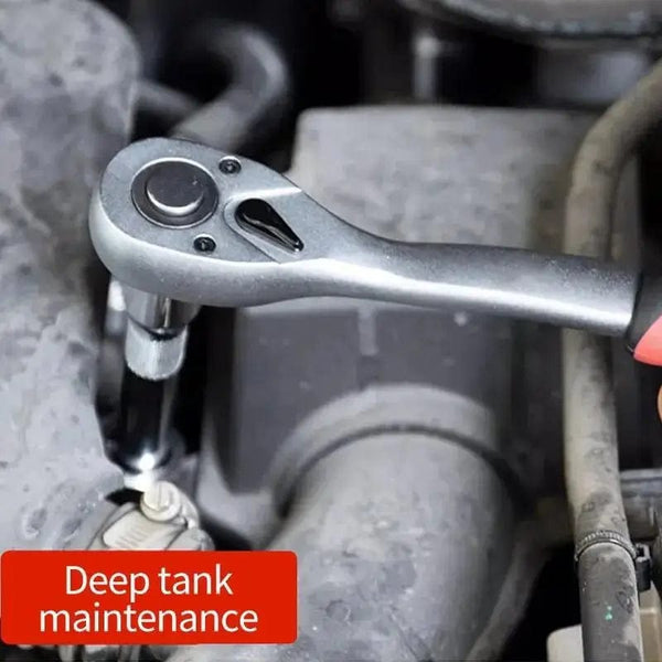 Planet Gates Silver 1/4 3/8 Inch Ratchet Wrench 24 Tooth Drive Ratchet Socket Wrench Tool Multi-funtion DIY Hand Tool Ratchet Handle Wrench