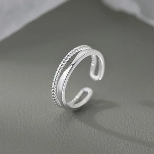 Planet Gates silver 1 / resizable Original 925 Sterling Silver Double LInes Rings For Women  Wedding Engagement Silver Women's Vintage Ring Fine Jewelry