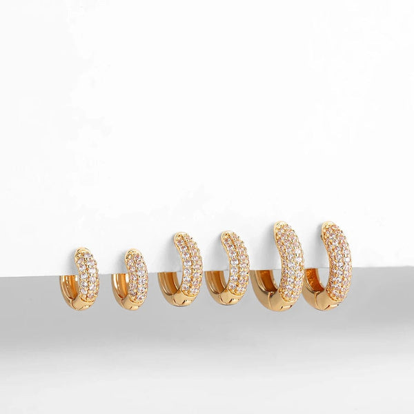 Planet Gates Silver / 17mm New Gold Plated Huggie Earrings with CZ Zircon Thin Ear Hoops Cartilage Earring for Women Round Minimal Earring Piercing Jewelry