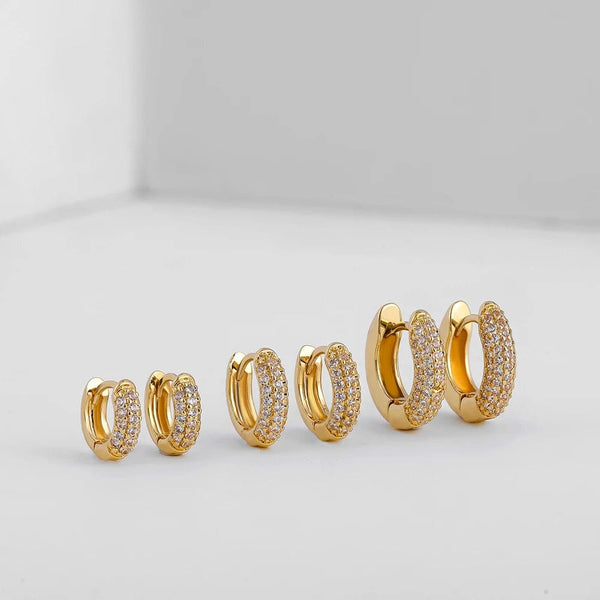 Planet Gates Silver / 17mm New Gold Plated Huggie Earrings with CZ Zircon Thin Ear Hoops Cartilage Earring for Women Round Minimal Earring Piercing Jewelry