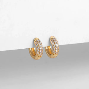 Planet Gates Silver / 17mm New Gold Plated Huggie Earrings with CZ Zircon Thin Ear Hoops Cartilage Earring for Women Round Minimal Earring Piercing Jewelry