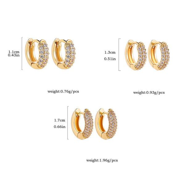 Planet Gates Silver / 17mm New Gold Plated Huggie Earrings with CZ Zircon Thin Ear Hoops Cartilage Earring for Women Round Minimal Earring Piercing Jewelry