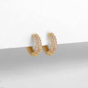 Planet Gates Silver / 17mm New Gold Plated Huggie Earrings with CZ Zircon Thin Ear Hoops Cartilage Earring for Women Round Minimal Earring Piercing Jewelry