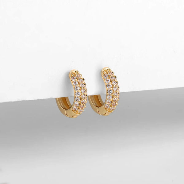 Planet Gates Silver / 17mm New Gold Plated Huggie Earrings with CZ Zircon Thin Ear Hoops Cartilage Earring for Women Round Minimal Earring Piercing Jewelry