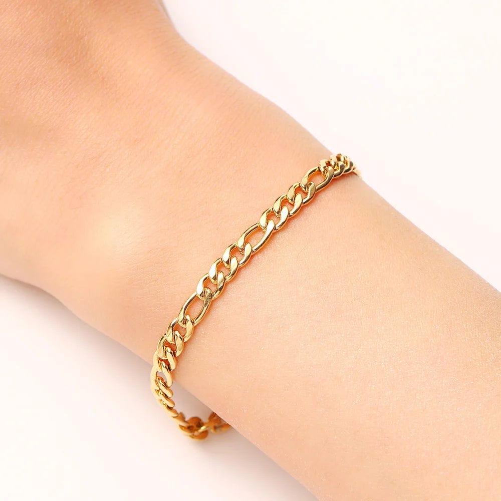 Planet Gates Silver / 18cm CACANA Stainless Steel Chain Bracelets For Man Women Gold Silver Color For Pendant Flat Donot Fade Jewelry N1806