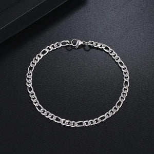 Planet Gates Silver / 18cm CACANA Stainless Steel Chain Bracelets For Man Women Gold Silver Color For Pendant Flat Donot Fade Jewelry N1806