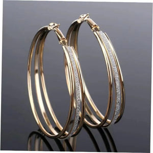 Planet Gates Silver 1Pair Classic Round Big Hoop Earring Round Loop Circle Gothic Punk Hoop Earring Large Size Earrings for Women Fashion Jewelry