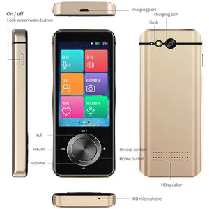 Planet Gates silver 2024 Newest M9 Instant Voice Translator Portable Language Translator In Real-time Smart Translator Supports 12 offline languages