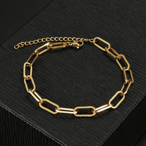 Planet Gates Silver 3 Stainless Steel Bracelets Fashion Paperclip Link Chain Light Luxury Gold Color Charm Bracelet For Women Jewelry Party Fine Gifts