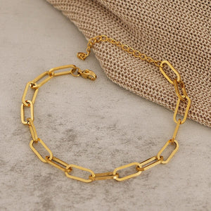 Planet Gates Silver 3 Stainless Steel Bracelets Fashion Paperclip Link Chain Light Luxury Gold Color Charm Bracelet For Women Jewelry Party Fine Gifts