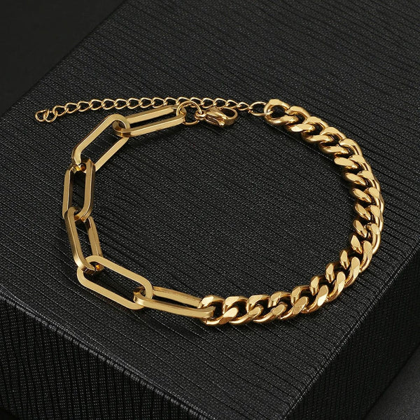 Planet Gates Silver 3 Stainless Steel Bracelets Fashion Paperclip Link Chain Light Luxury Gold Color Charm Bracelet For Women Jewelry Party Fine Gifts