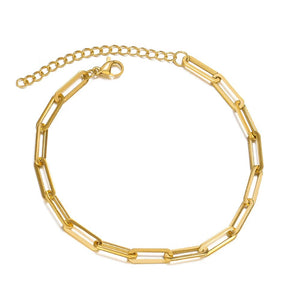 Planet Gates Silver 3 Stainless Steel Bracelets Fashion Paperclip Link Chain Light Luxury Gold Color Charm Bracelet For Women Jewelry Party Fine Gifts