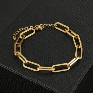 Planet Gates Silver 3 Stainless Steel Bracelets Fashion Paperclip Link Chain Light Luxury Gold Color Charm Bracelet For Women Jewelry Party Fine Gifts