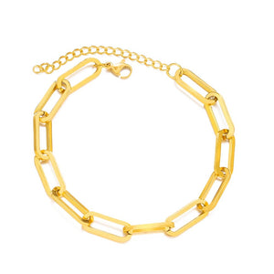 Planet Gates Silver 3 Stainless Steel Bracelets Fashion Paperclip Link Chain Light Luxury Gold Color Charm Bracelet For Women Jewelry Party Fine Gifts