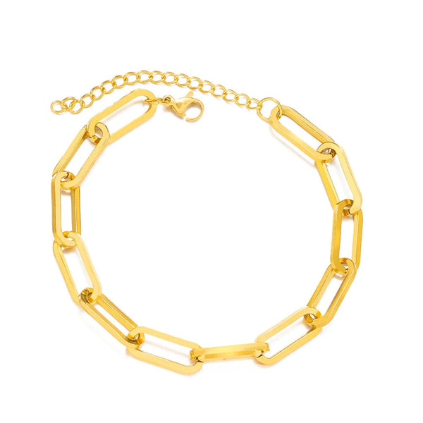 Planet Gates Silver 3 Stainless Steel Bracelets Fashion Paperclip Link Chain Light Luxury Gold Color Charm Bracelet For Women Jewelry Party Fine Gifts