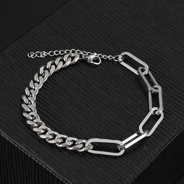 Planet Gates Silver 3 Stainless Steel Bracelets Fashion Paperclip Link Chain Light Luxury Gold Color Charm Bracelet For Women Jewelry Party Fine Gifts