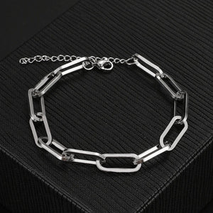 Planet Gates Silver 3 Stainless Steel Bracelets Fashion Paperclip Link Chain Light Luxury Gold Color Charm Bracelet For Women Jewelry Party Fine Gifts