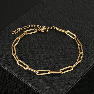 Planet Gates Silver 3 Stainless Steel Bracelets Fashion Paperclip Link Chain Light Luxury Gold Color Charm Bracelet For Women Jewelry Party Fine Gifts