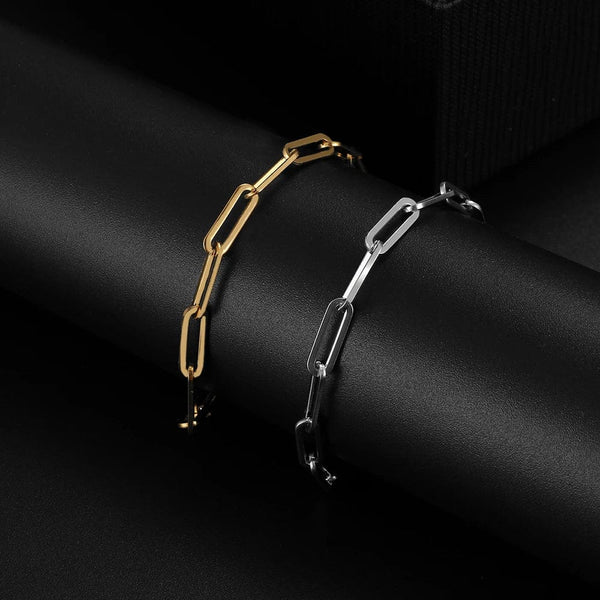 Planet Gates Silver 3 Stainless Steel Bracelets Fashion Paperclip Link Chain Light Luxury Gold Color Charm Bracelet For Women Jewelry Party Fine Gifts