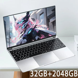 Planet Gates Silver 32GB 2048GB / Intel N5095 15.6"Laptop Intel Celeron N5095 notebook gamer 32GB RAM 2TB SSD Office Study PC Computer Windows 11 1920*1080 Resolution laptop