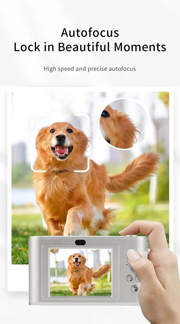 Planet Gates Silver 4K Digital Camera 50 Megapixels HD Photography Travel Selfie Camera 2.4 inch Screen Entry-Level Kids Campus Selfie Mini Camera