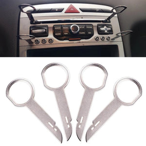 Planet Gates silver 4PCS Radio Stereo Removal Extractor Key Release Pin Head Unit Audio Install Tool For VW Audi Ford Mercedes Benz Skoda Car Parts