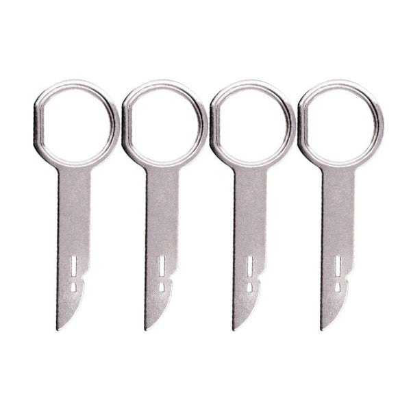 Planet Gates silver 4PCS Radio Stereo Removal Extractor Key Release Pin Head Unit Audio Install Tool For VW Audi Ford Mercedes Benz Skoda Car Parts