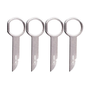 Planet Gates silver 4PCS Radio Stereo Removal Extractor Key Release Pin Head Unit Audio Install Tool For VW Audi Ford Mercedes Benz Skoda Car Parts