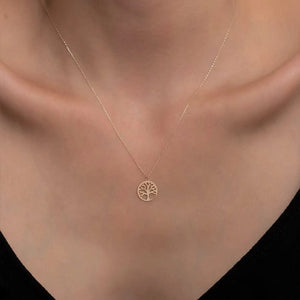 Planet Gates silver / 50cm Round Tree of Life Pendant Necklace Stainless Steel Metal Necklaces Classic Hollow Design Charm Jewelry Men Women Birthday Gift