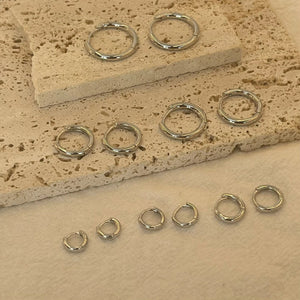 Planet Gates Silver / 5mm (Super Tiny) 6-15mm Stainless Steel Earring Minimalist Classic Round Gold Color Earring for Women Men Tiny Huggie Hoop Rock  Jewelry Gift