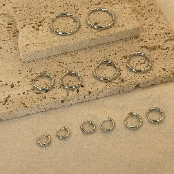 Planet Gates Silver / 5mm (Super Tiny) 6-15mm Stainless Steel Earring Minimalist Classic Round Gold Color Earring for Women Men Tiny Huggie Hoop Rock  Jewelry Gift