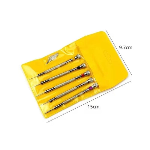 Planet Gates Silver 5pcs/set 0.8-1.6mm Steel Screwdriver for Watch Repairing Portable Watch Tools Band Removal with Mini Link Pins Watchmaker Tools