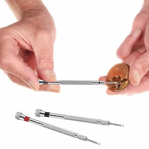 Planet Gates Silver 5pcs/set 0.8-1.6mm Steel Screwdriver for Watch Repairing Portable Watch Tools Band Removal with Mini Link Pins Watchmaker Tools