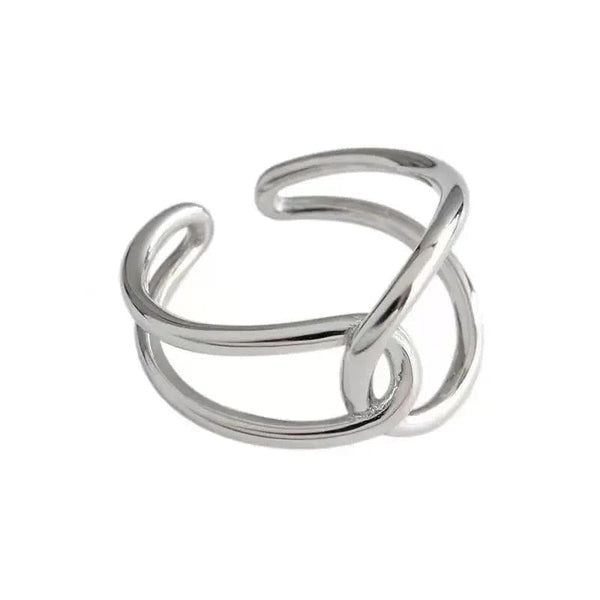 Planet Gates silver 6 / resizable Original 925 Sterling Silver Double LInes Rings For Women  Wedding Engagement Silver Women's Vintage Ring Fine Jewelry