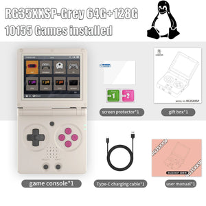 Planet Gates Silver 64G / UNITED KINGDOM / Machine Only ANBERNIC RG35XXSP 3.5'' IPS Screen Flip Handheld Console Linux System HDMI-compatible TV Output  64G 5500 Games Pre-installed