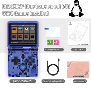 Planet Gates Silver 64G / UNITED KINGDOM / Machine Only ANBERNIC RG35XXSP 3.5'' IPS Screen Flip Handheld Console Linux System HDMI-compatible TV Output  64G 5500 Games Pre-installed