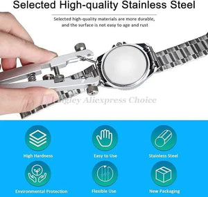 Planet Gates Silver 6825 Watch Pliers Watch Spring Bar Plier Tool Kit Tweezer Removal Strap Bracelet With Screw Adjuster Length Replacement Repair