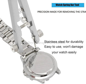 Planet Gates Silver 6825 Watch Pliers Watch Spring Bar Plier Tool Kit Tweezer Removal Strap Bracelet With Screw Adjuster Length Replacement Repair