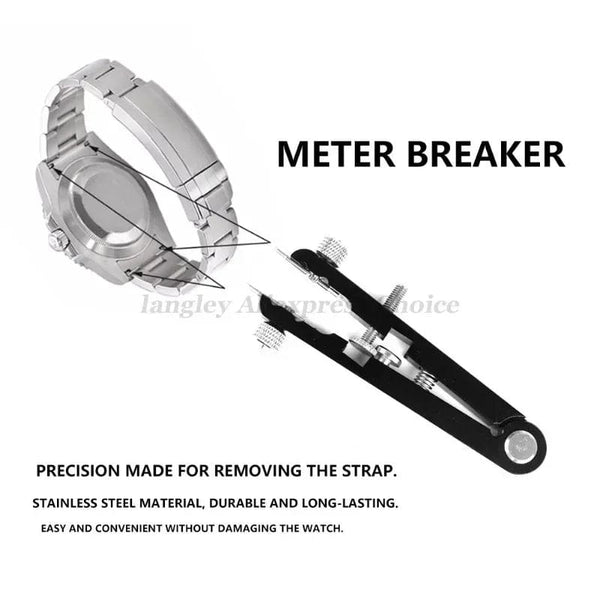 Planet Gates Silver 6825 Watch Pliers Watch Spring Bar Plier Tool Kit Tweezer Removal Strap Bracelet With Screw Adjuster Length Replacement Repair