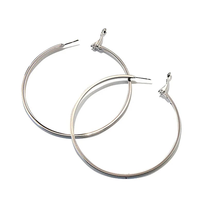 Planet Gates Silver / 8CM EK2088 Punk Big Size Hoop Earrings Brincos Trendy Party Exaggerated Gold Silver Color Round Circle Earrings for Women Jewelry