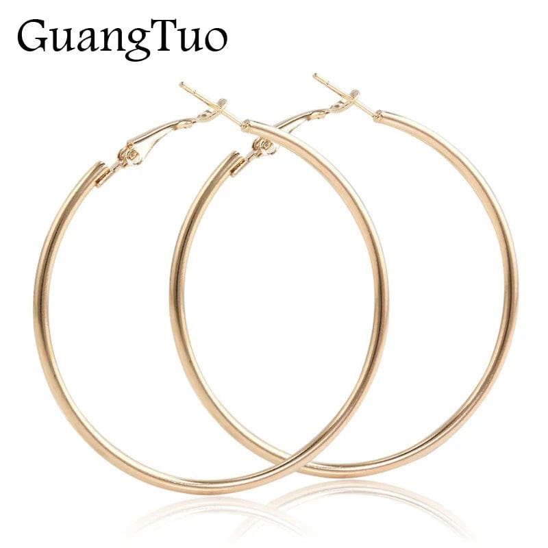 Planet Gates Silver / 8CM EK2088 Punk Big Size Hoop Earrings Brincos Trendy Party Exaggerated Gold Silver Color Round Circle Earrings for Women Jewelry