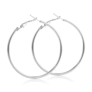 Planet Gates Silver / 8CM EK2088 Punk Big Size Hoop Earrings Brincos Trendy Party Exaggerated Gold Silver Color Round Circle Earrings for Women Jewelry