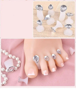 Planet Gates Silver 8Pcs Cute Soft Silicone Toe Separator for Nail Polish, Set of Toe Spacers for Feet Apply Nail Polish During Pedicure