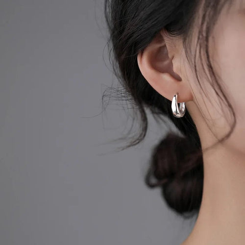 Planet Gates Silver 925 Sterling Silver Hot Sale Korean geometric hoop Earrings Simple Temperament Exquisite Hot Semale Sexy Jewelry Gift