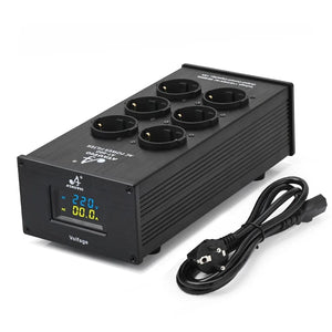Planet Gates Silver AC-8 Hi-end EU Hifi Power Filter for Standard EU Socket Noise-free Audio Purifier Filter Power Conditioner with EU Outlets Strip