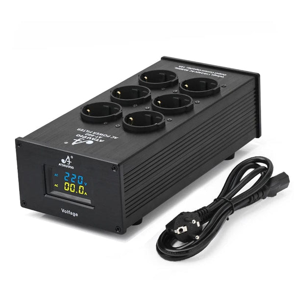 Planet Gates Silver AC-8 Hi-end EU Hifi Power Filter for Standard EU Socket Noise-free Audio Purifier Filter Power Conditioner with EU Outlets Strip