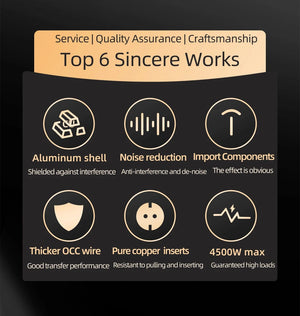 Planet Gates Silver AC-8 Hi-end EU Hifi Power Filter for Standard EU Socket Noise-free Audio Purifier Filter Power Conditioner with EU Outlets Strip